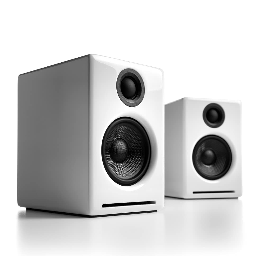 Audioengine A2+ Wireless Bluetooth Computer Speakers - 60W Music System for Home, Studio, Gaming (White, Pair)