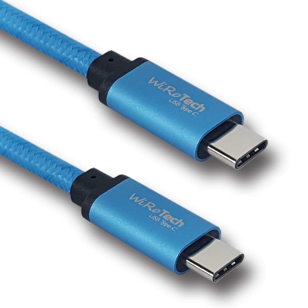 USB C Cable, WiRoTech Light Blue USB-C to USB-C Fast Charging Cable (10 feet, Light Blue)