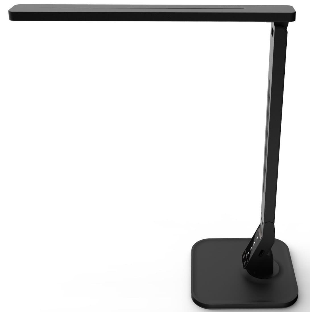 Dimmable LED Desk Lamp, 4 Lighting Modes (Reading/Studying/Relaxation/Bedtime), 5-Level Dimmer, Touch-Sensitive Control Panel, 1-Hour Auto Timer, 5V/1A USB Charging Port, Piano Black