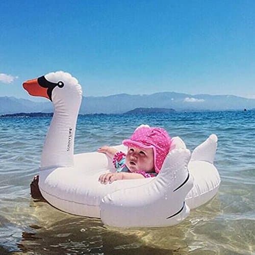 Baby White Swan Inflatable Pool Float - Swim Ring Pool Float - Infant Swimming Toy - Learn Swimming For Baby/Infants