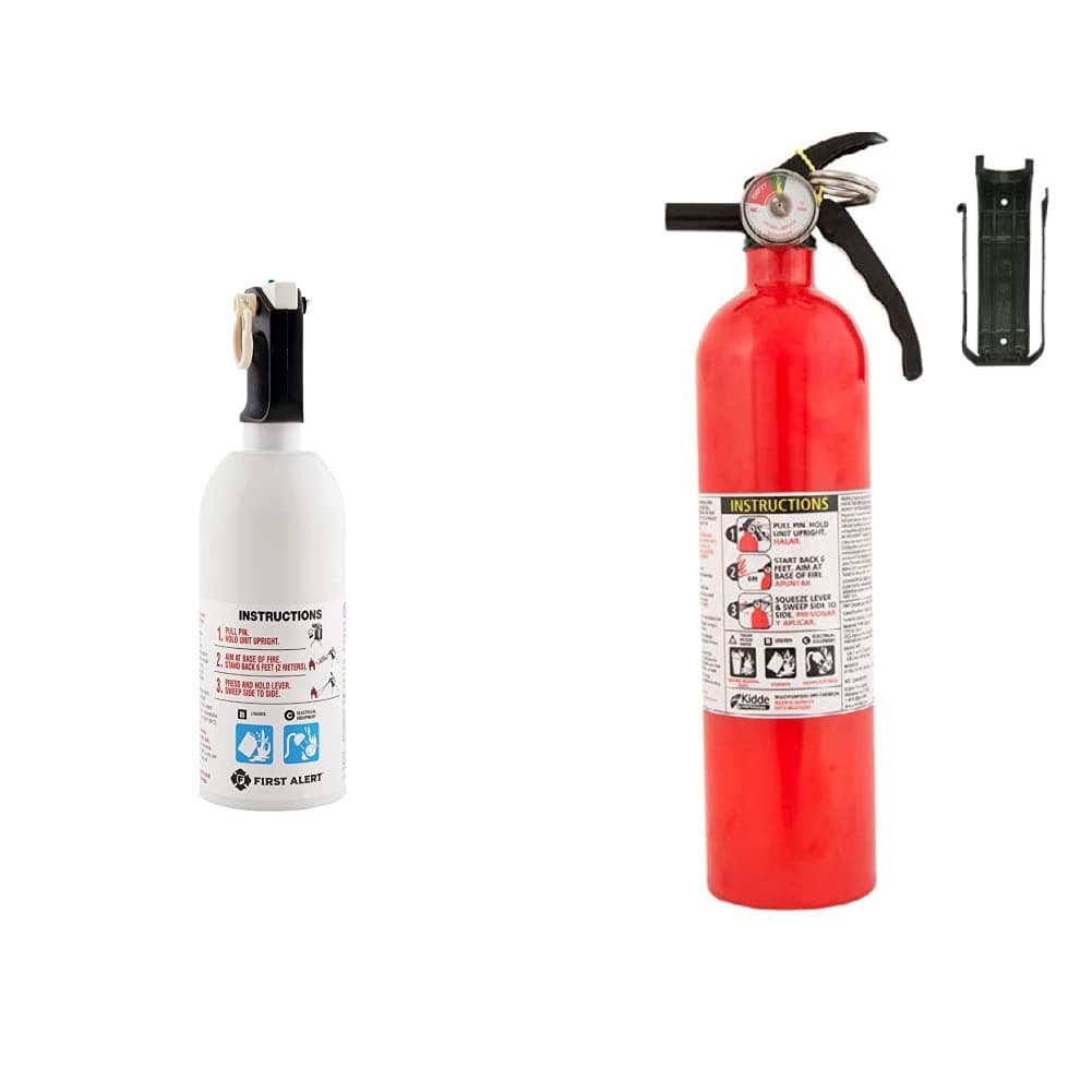 Kidde FA110 Multi Purpose Fire Extinguisher 1A10BC, 1 Pack & First Alert Fire Extinguisher, Kitchen Fire Extinguisher, White, KITCHEN5