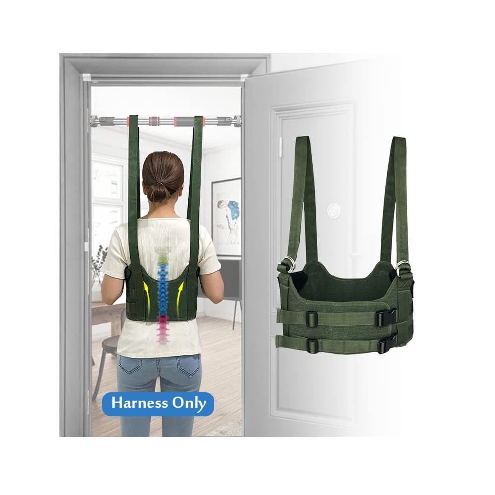 Spinal Decompression Harness Hang Upside Down Back Stretcher for Lower Back Pain Relief Lumbar Traction Device Spine Decompression Belt Bulging Herniated Disc Relief Back Stretching Device - Large