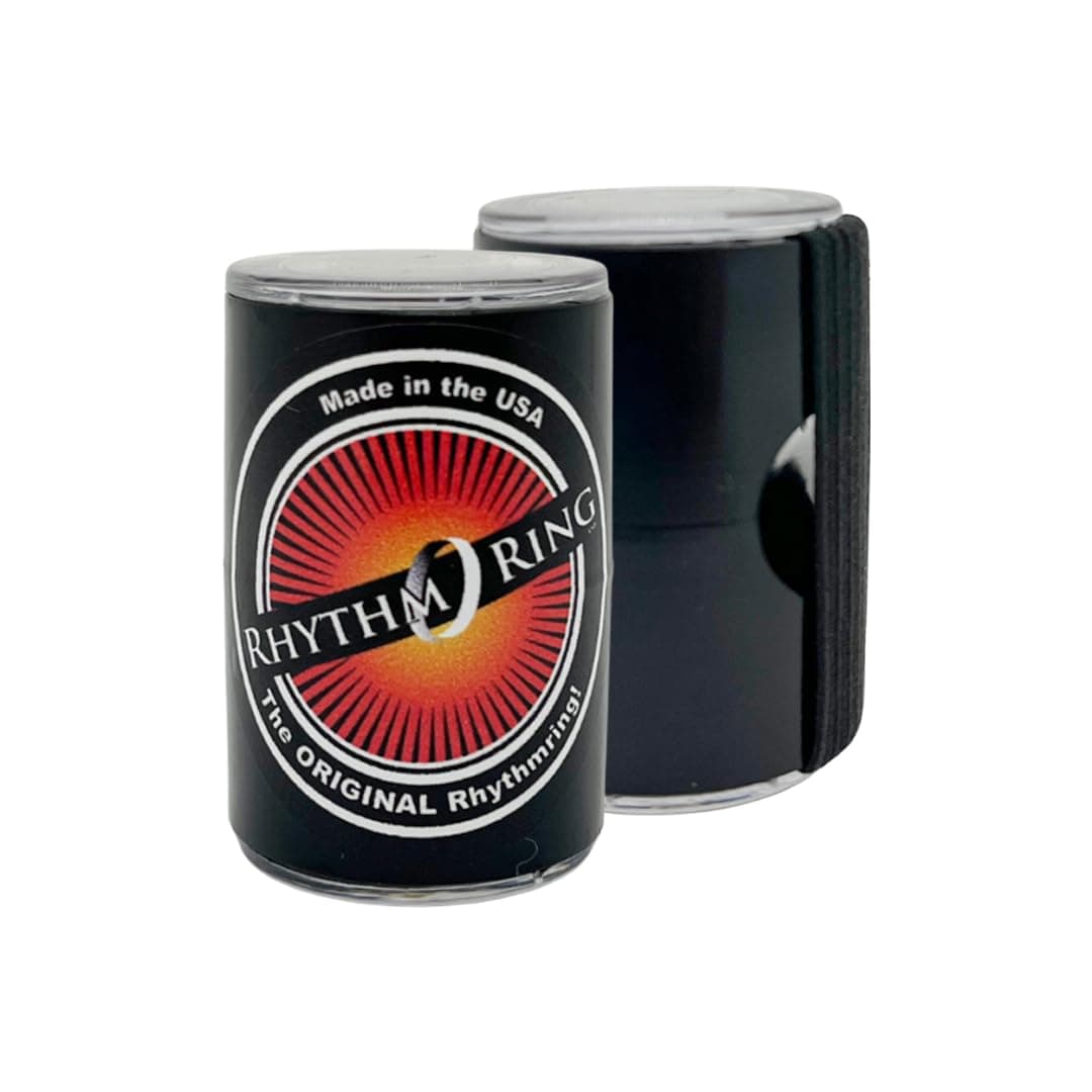 Rhythm Ring Finger Shaker – Compact Hand Percussion Shakers Musical Instruments – Wearable Musical Shaker for Acoustic Guitar, Ukulele, Cajon, Djembe and More – One-Size Elastic Strap