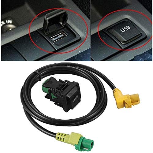 Vehicle USB AUX Button Switch Cable fits VW Rabbit GOLF MK6 JETTA Radio RCD310