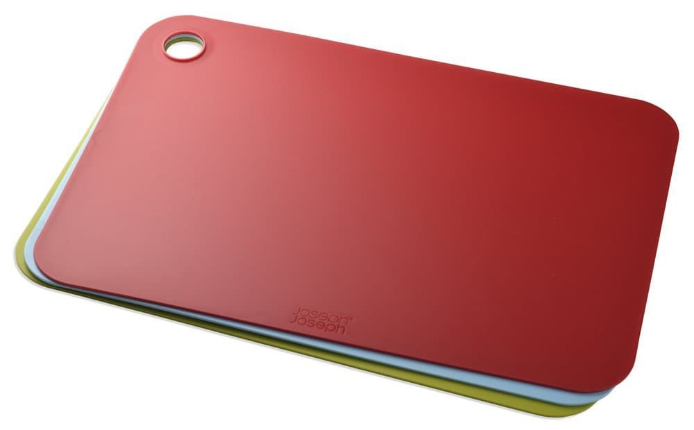 Joseph Joseph Pop - 3-Piece Double-Sided Colour Coded Chopping Board Mat Set, Flexible, Easy to Store, Dishwasher-Safe, Multicolour