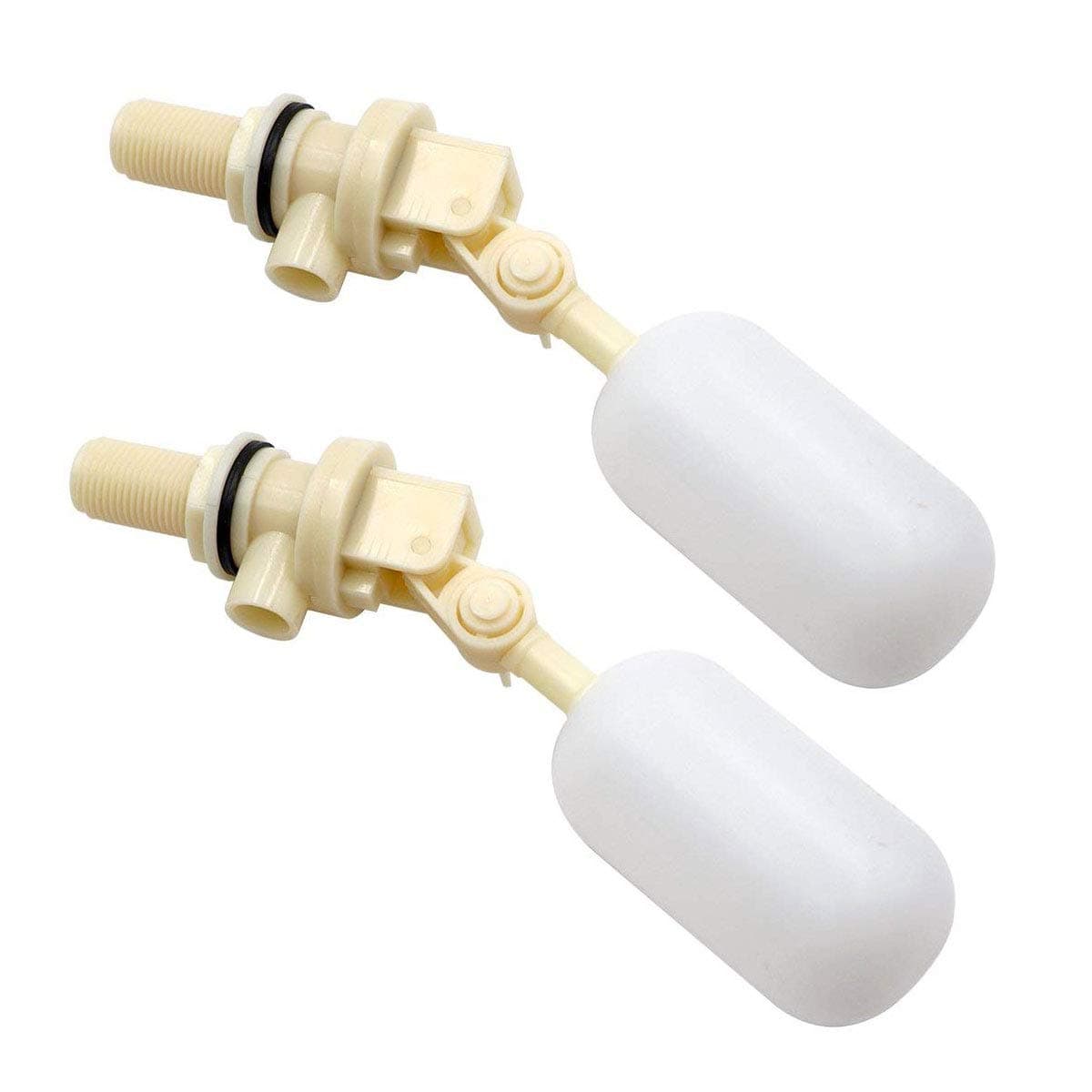 2 Pack Water Float Valve with Adjustable Arm, Float Ball Valve Shut Off Automatic Filler 1/2" NPT for Automatic Waterer Bowl Water Trough Farm Supplies