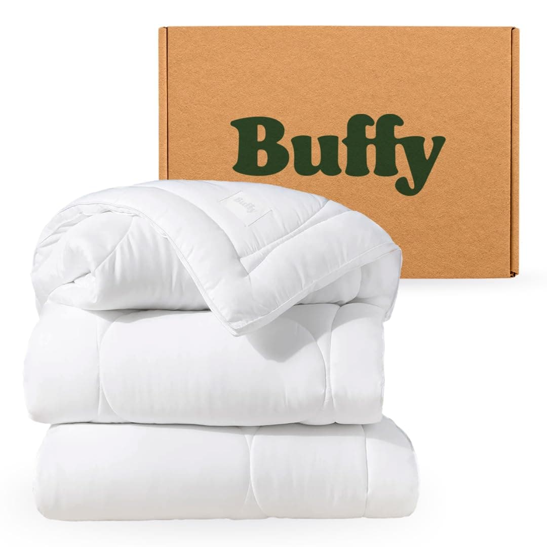 Buffy Cloud Comforter - Eucalyptus Fabric, Down-Alternative Fill, Extra Fluffy Quilted Duvet Insert with Corner Tabs (Twin/Twin XL)