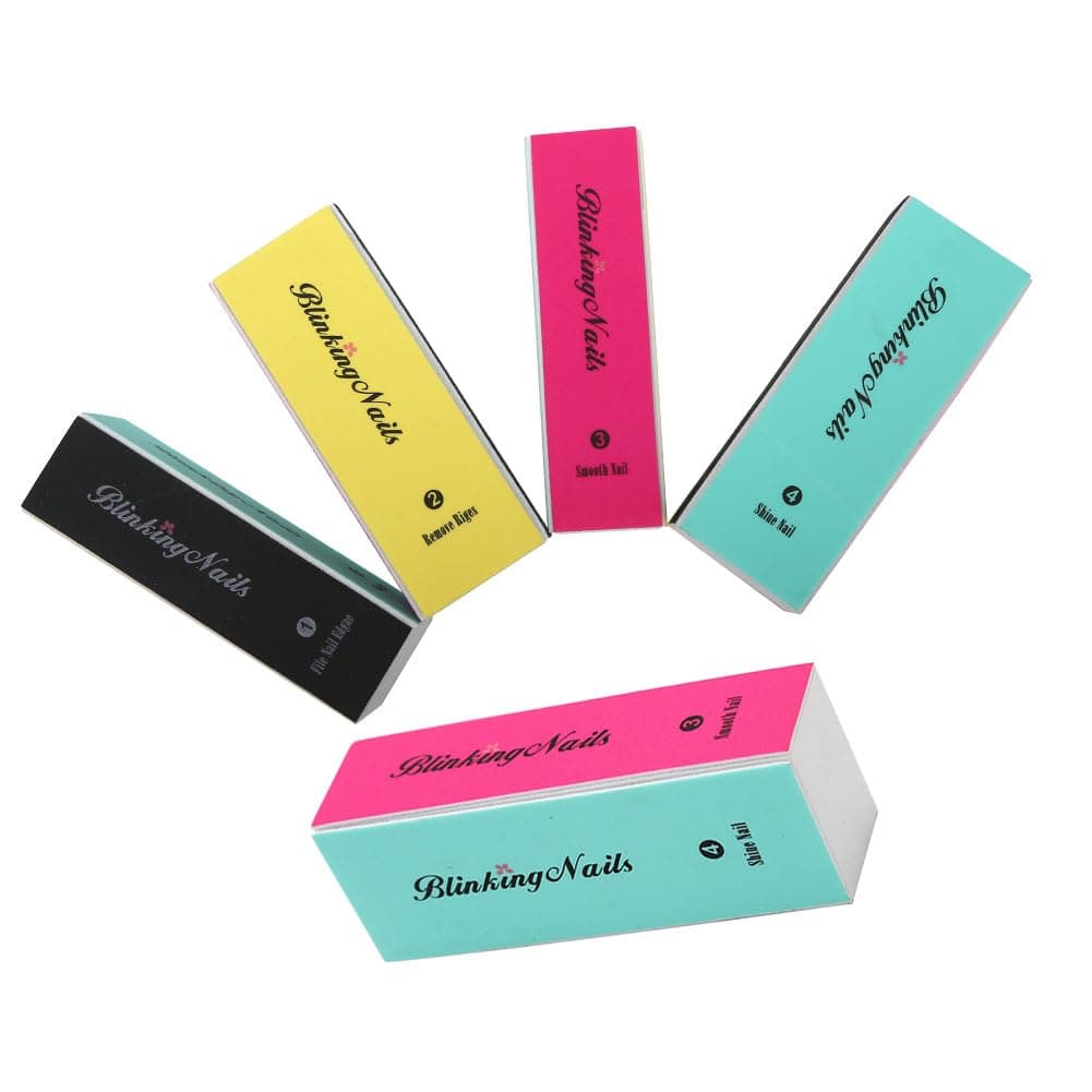 Nail File 4 Way Buffing Block for Nails, Nail Buffer and Shine Kit, Natural Nail Polisher Sanding File Block for Professional Manicure – 5pcs