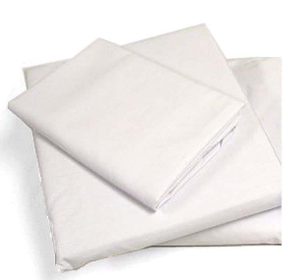 Cot Sheets (Fitted, Flat, Sets), 4 Piece Cot Sheet and Pillow Case Set - White- 1 cot sheet 33" x 75", 1 cot flat sheet 64"x94", 2 pillow cases 20"x30".
