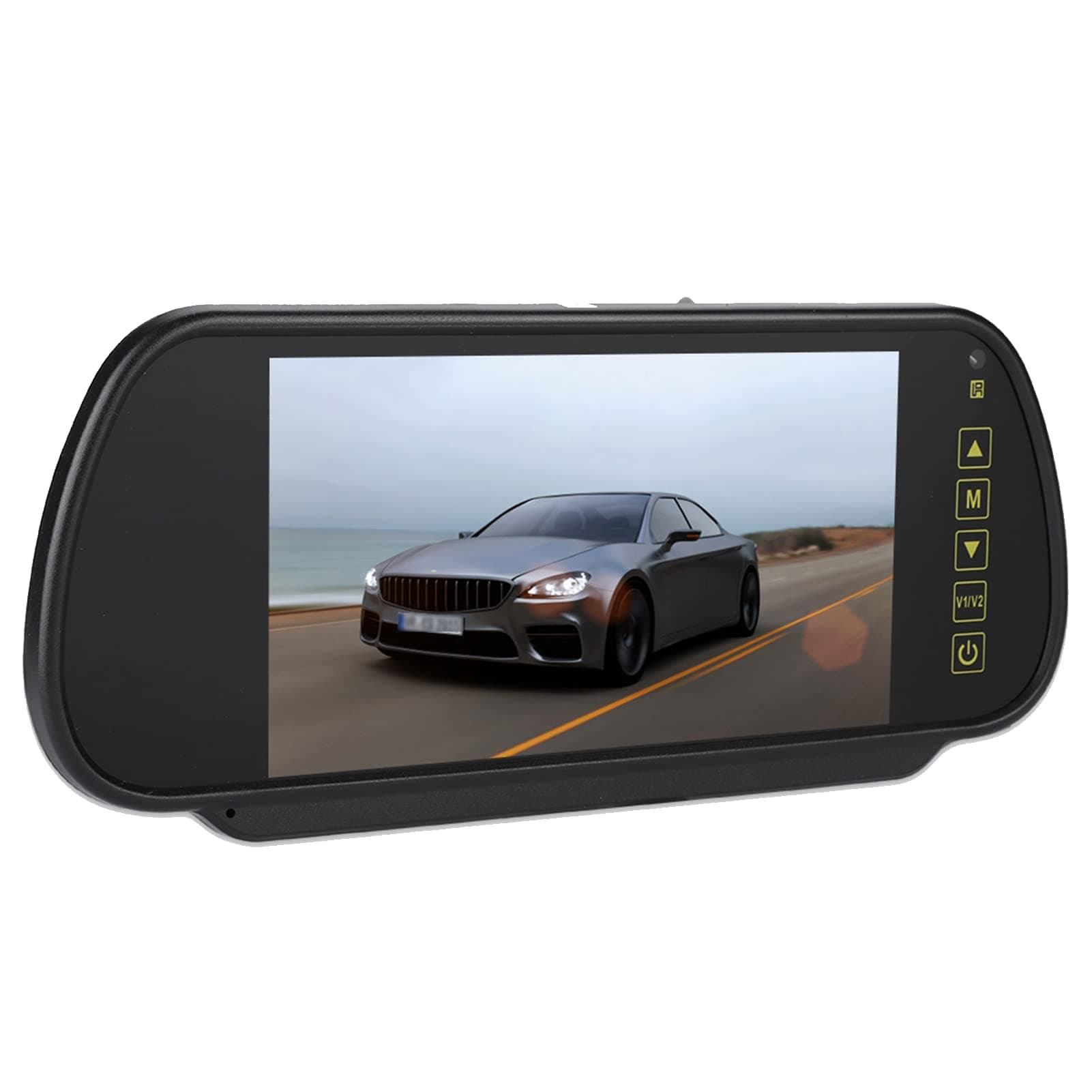 Wendry LCD Car Display,Av1 Video Interface,AV2 Video Interface,Wide Voltage Setting,Short-Circuit for 7inch Car Rearview Mirror LCD Auto Dimming Monitor Rear View Camera with
