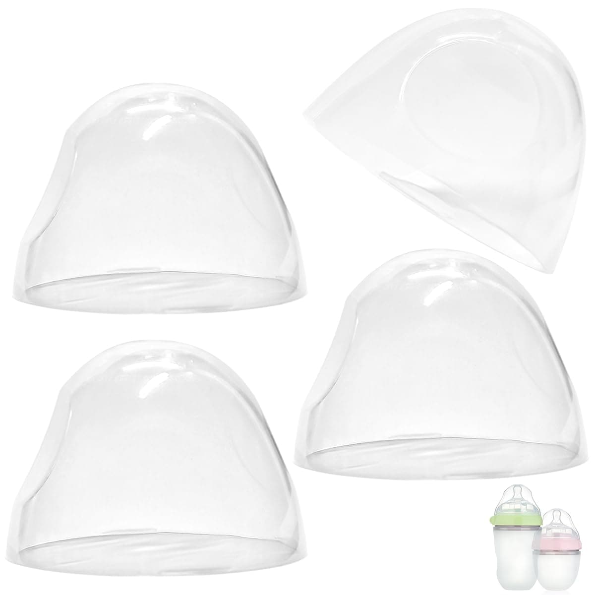 Replacement Bottle Caps for Comotomo Bottles (4 Caps)