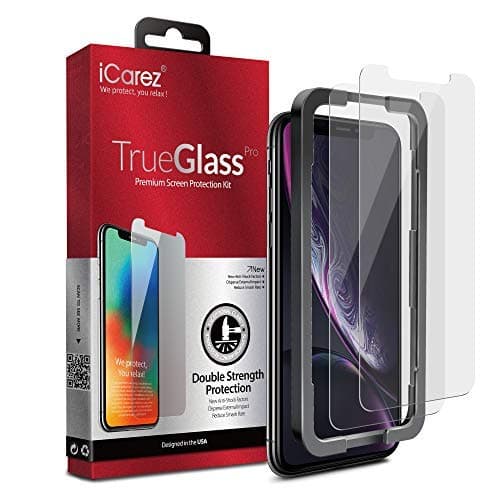 iCarez Tempered Glass Screen Protector for iPhone 11 iPhone XR 6.1-Inches, 2-Pack