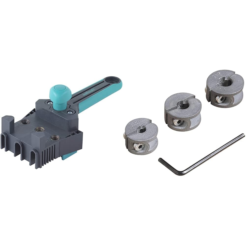 Wolfcraft Universal Dowel Jig (Practical Dowel Jig For Clean Corner) & Universal Depth Stop Set 3 Pcs. I 2755000 I For Restricted-Depth Drilling