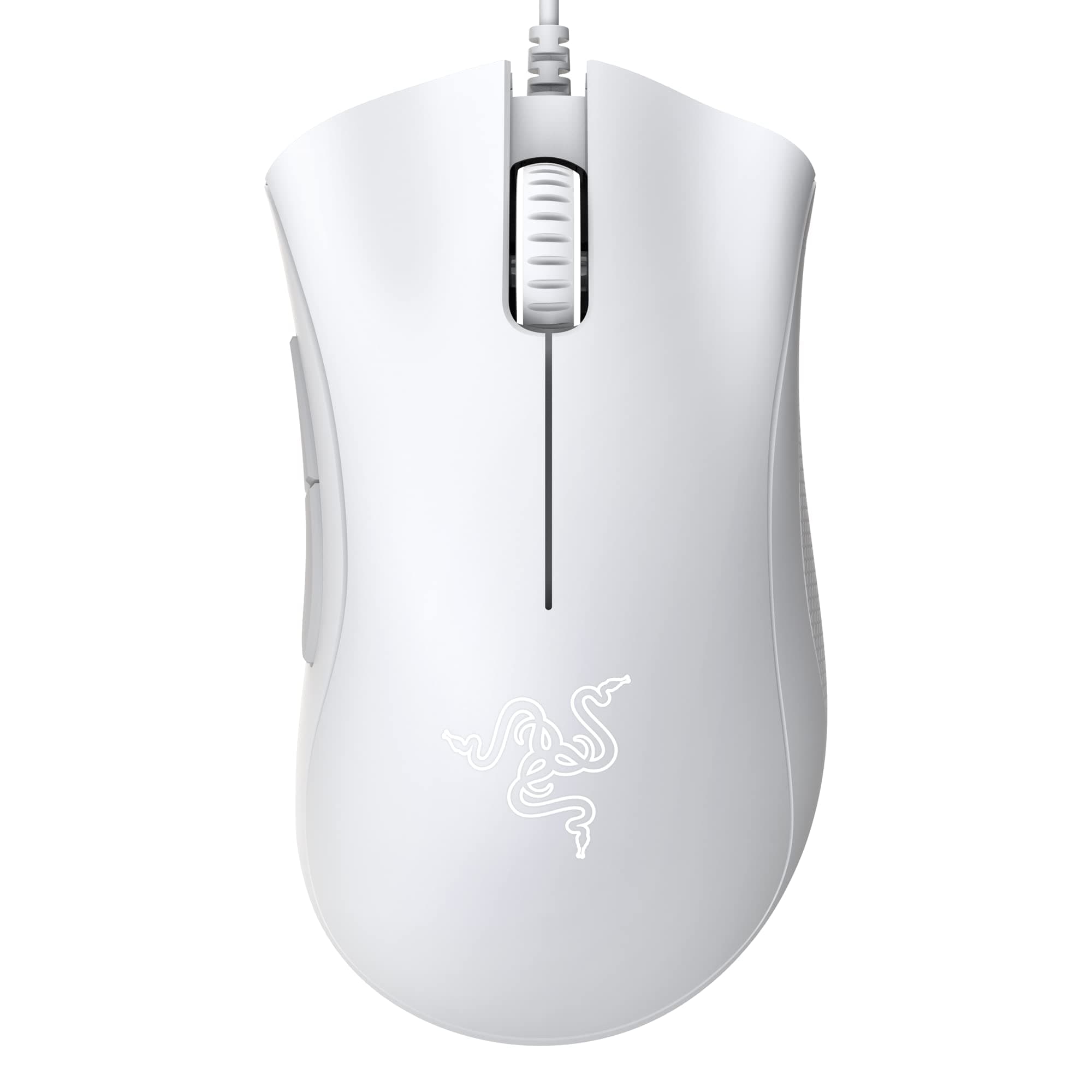 Razer DeathAdder Essential Gaming Mouse: 6400 DPI Optical Sensor - 5 Programmable Buttons - Mechanical Switches - Rubber Side Grips - Mercury White USB