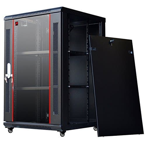 Sysracks 18U Wall Mount Network IT Server Cabinet Enclosure Data Cabinet Rack HQ Fully Equipped Shelf - Cooling Fan - 8-Way PDU - Wheels - 2 Shelves