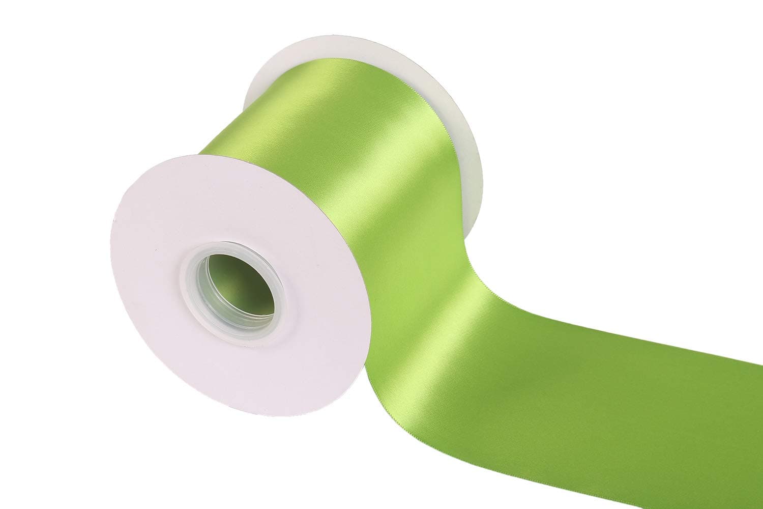 ITIsparkle 4" Inch Wide Solid Color Double Faced Satin Ribbon 25 Yards-Roll Great for Chair Sash, Kiwi Green