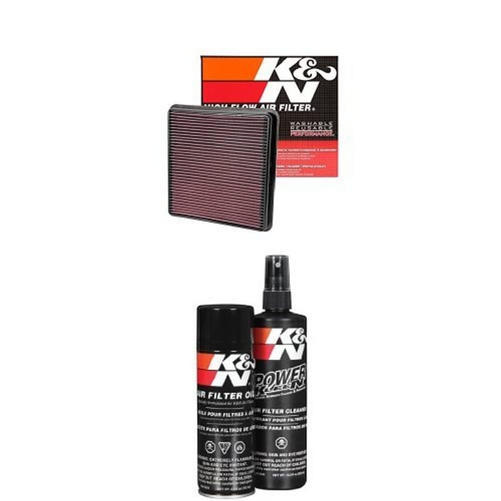 K&N 33-2387 High Performance Replacement Air Filter with Filter Care Service Kit for 2007-2013 Toyota Tundra, 2008-2013 Toyota Sequoia, 2008-2017 Toyota Land Cruiser, 2008-2013 Lexus LX570