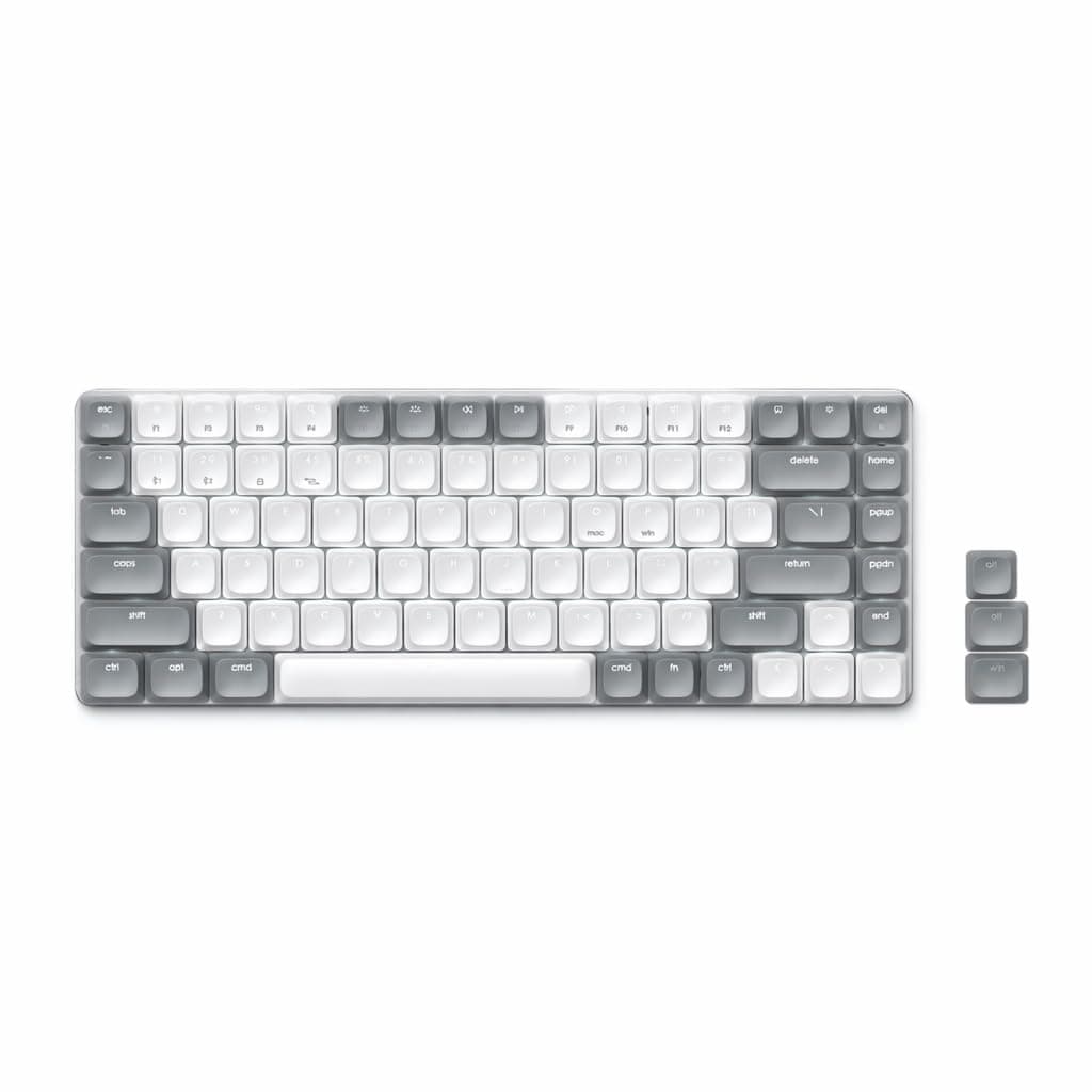 Satechi SM1 Mechanical Keyboard with LED Backlight, Bluetooth/USB-A Receiver/USB-C Wired Mode Switching, 84 Keys, 75% Compact Game, Compatible with US English Layout, Mac Windows, Key Cap Replacement