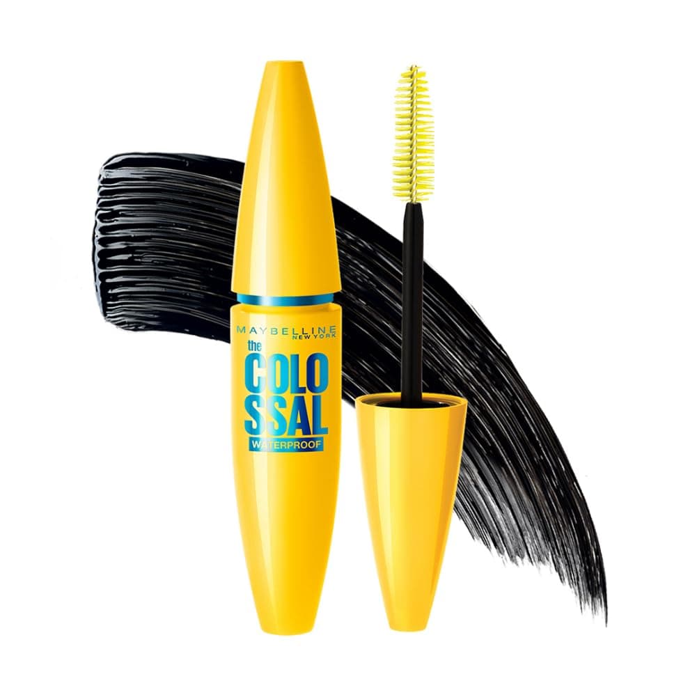 Mascara, Colossal Mascara Lengthening and Volumising Waterproof Mascara, Up to 9x Volume in One Coat, Infused with 2x More Collagen, Clump-Free, Bold Black Finish, 01 Black