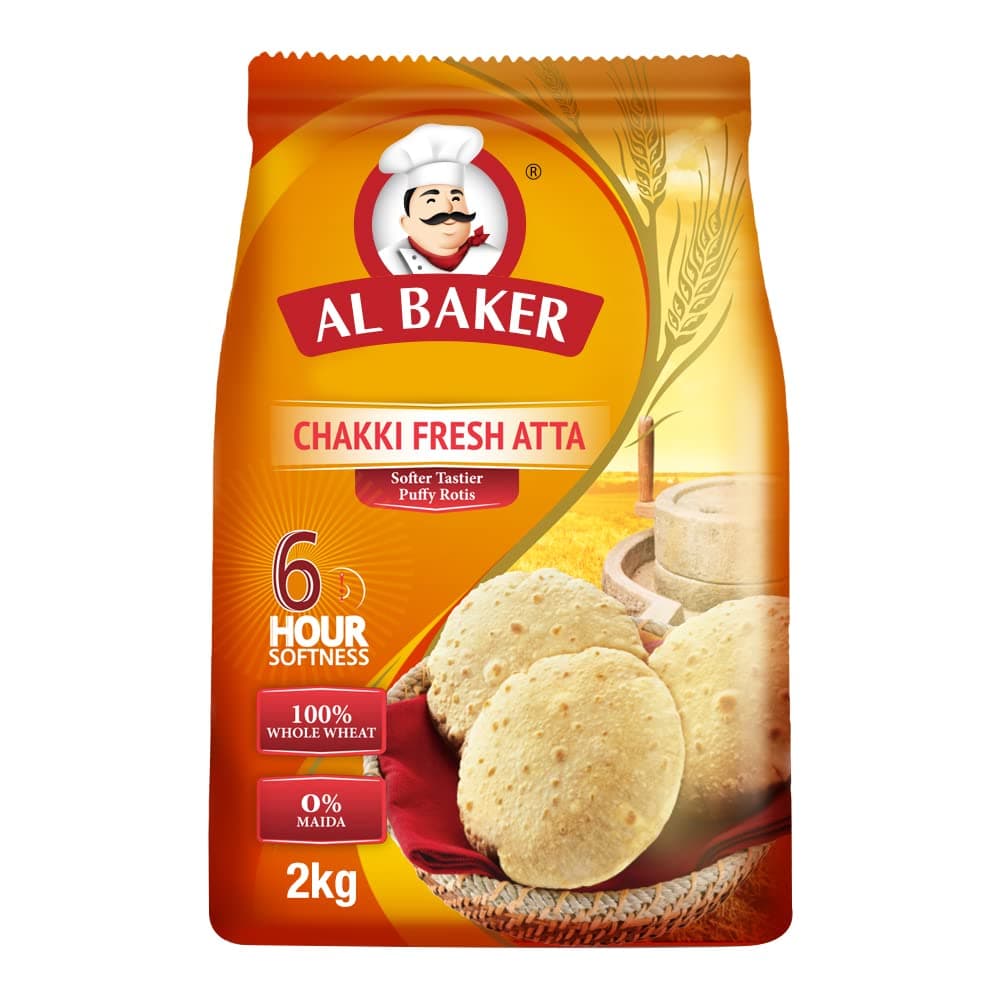 Al Baker Chakki Atta, 2 Kg Bag