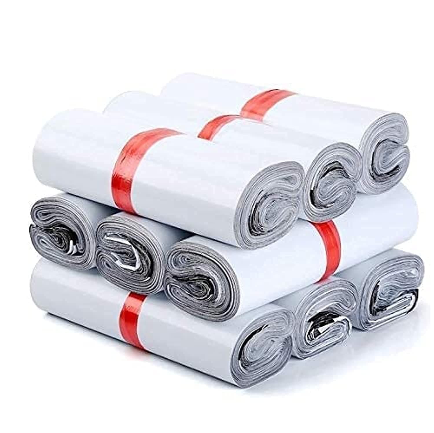 Red Dot Gift | 100pcs Size : H35*25cm Poly Mailers Self-seal Adhesive Courier Storage Bags Plastic Poly Envelope Mailer Postal Shipping Mailing Bags (White (Inside Black), H35*25cm)