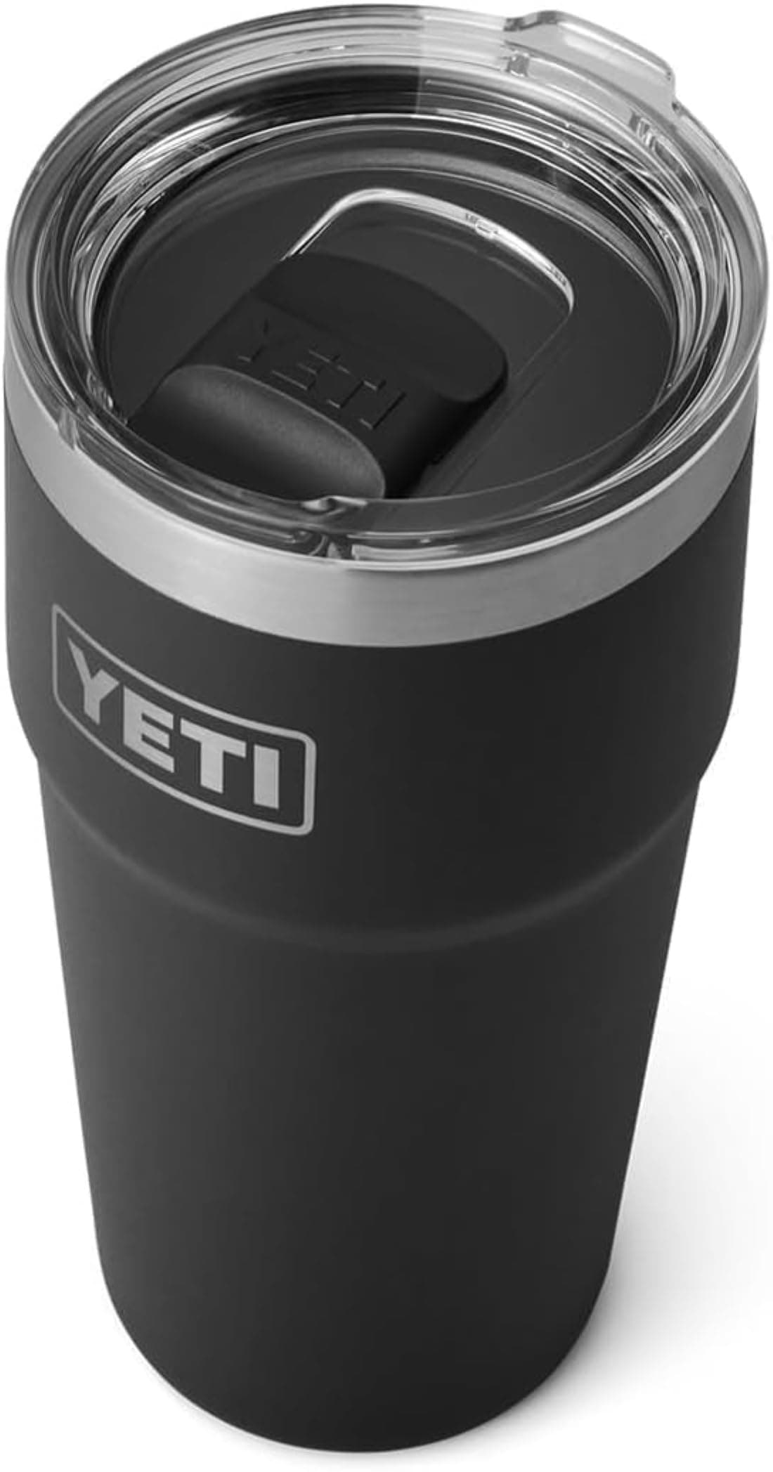 YETI Rambler 20 oz (591 ml) Stackable Cup with Removable Magslider Lid, Stainless Steel Vacuum Insulated Coffee Cup, Black