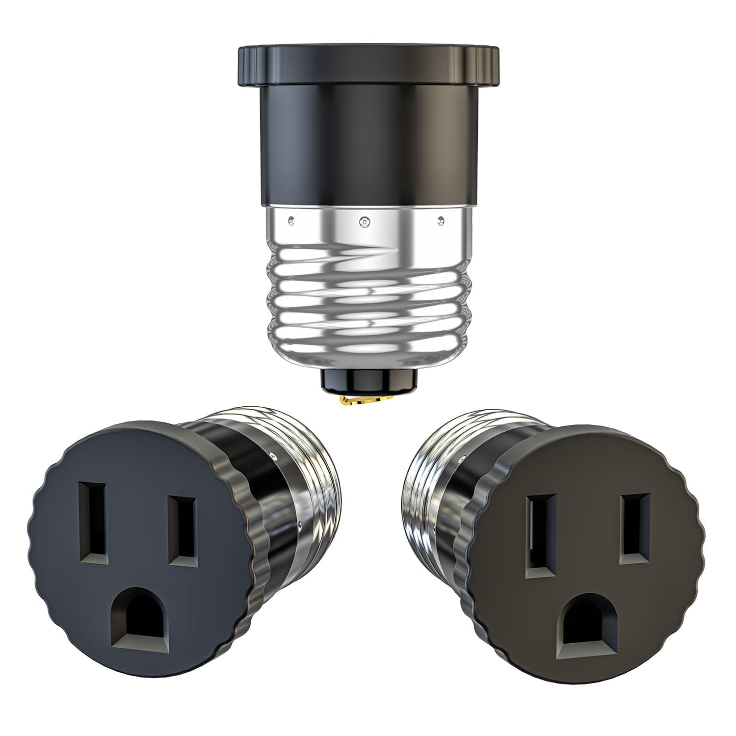 3 Pack, Light Socket to Plug Adapter, Light Bulb Socket Convert to Outlet Ada...