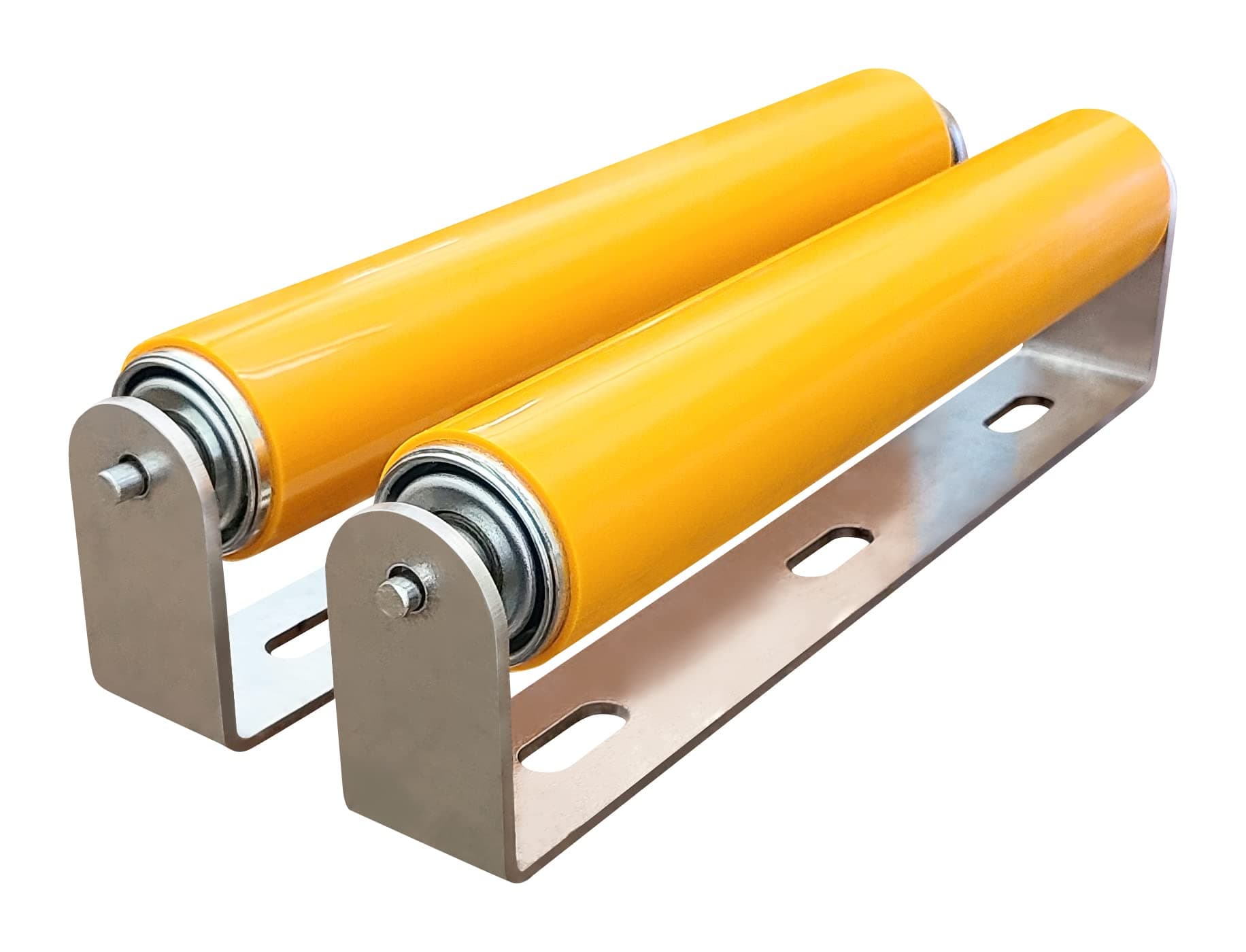 2 Pack, Polyurethane Coated Roller with Bracket, 10" Between Frame, 1.5" Diameter Roller