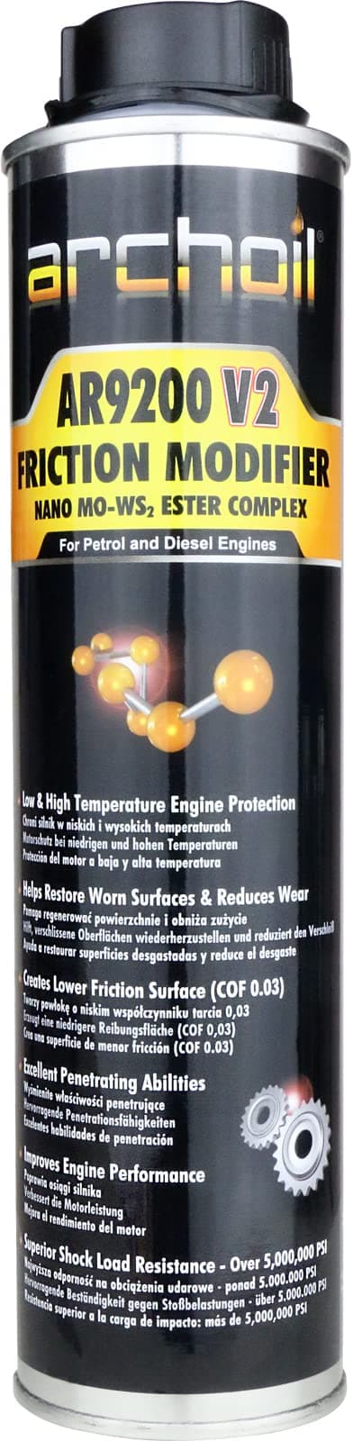 Archoil AR9200 V2 Nano MO-WS2 Double Ester Engine Oil Additive 400ml | Patented Nano WS2 with Moly | Instantly Reduce Friction, Wear, Engine Noise & Oil Consumption.- 400ml