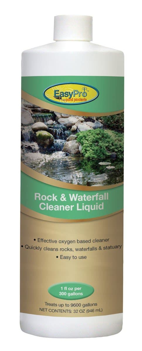 EasyPro OXYL32 Rock and Waterfall Cleaner - Oxygen Based Cleaning Solution for Pond Waterfalls, Streams, Fountains, and Stone Artwork - 32 oz. (1 Quart) - Safe for use with Fish, Wildlife, and Pets.