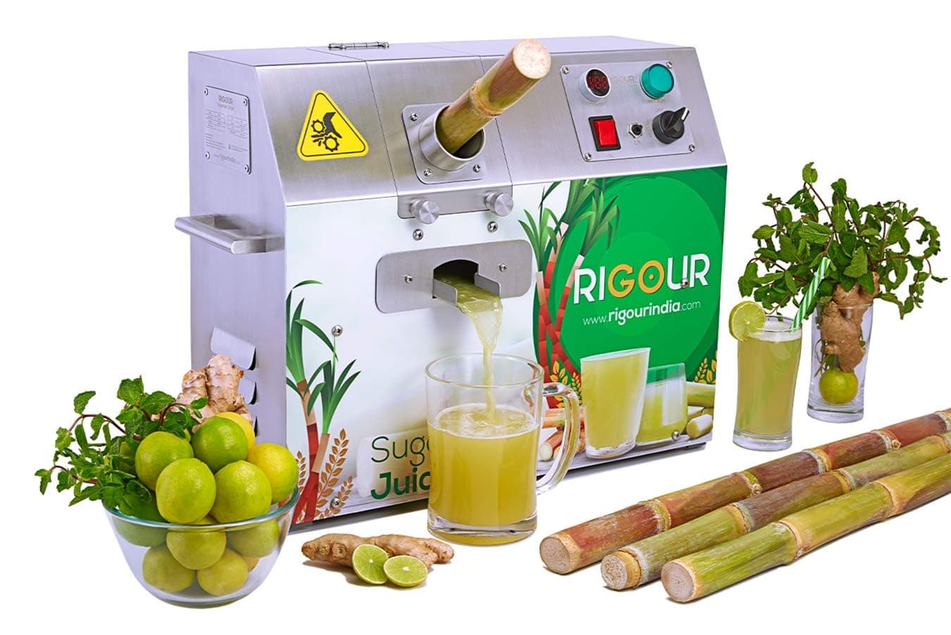 Sugarcane Juice Machine Ss-304 Full Metal Body-Single Phase Power Input, 400 Watts, Silver (0.5 Hp)- 2 Year Warranty