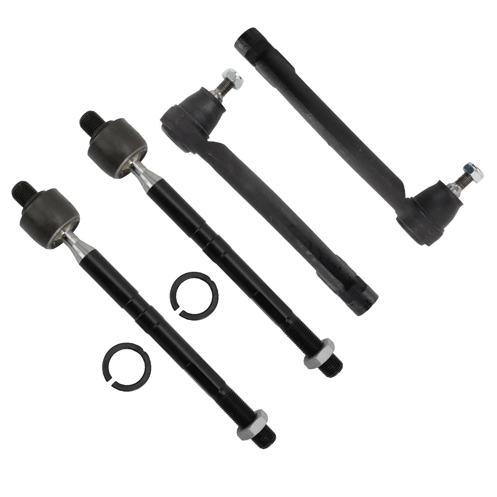 TRQ Front Inner and Outer Tie Rod Set 4 Piece Compatible with 2014-2018 Kia Forte 14-18 Forte5 14-16 Forte Koup
