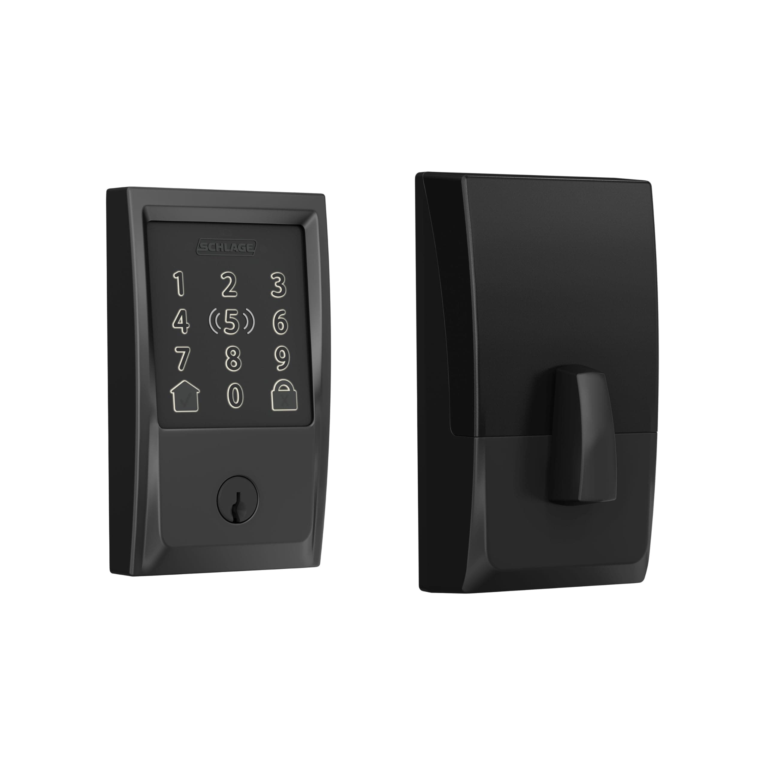 Schlage Encode Plus Smart Wi-Fi Lock for Front Door, Keyless Entry Deadbolt, Unlock with Apple Watch, Built-in WiFi and App Control, Easy Install, Alexa & Apple HomeKit Compatible, Matte Black