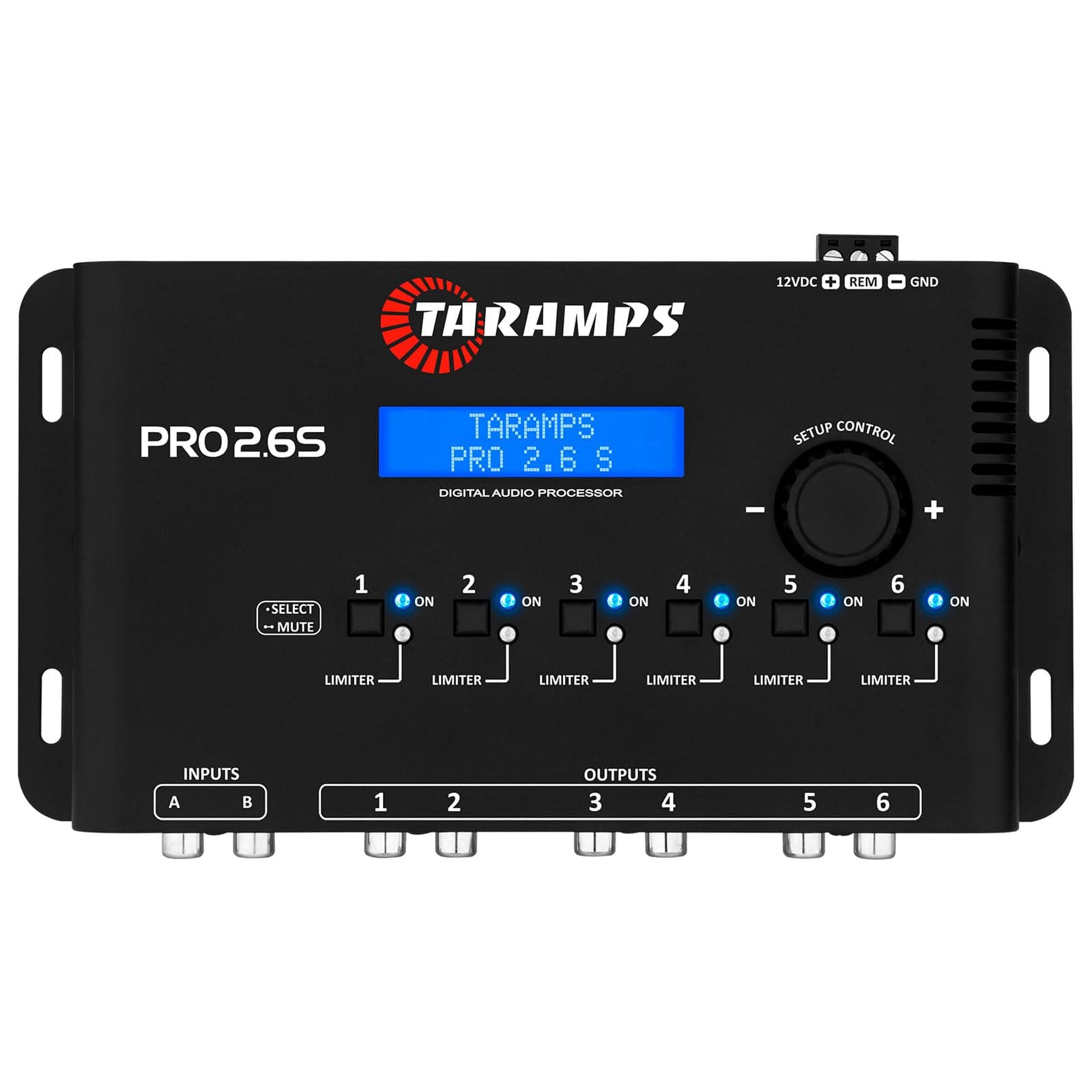TARAMPS Car Digital Audio Processor with Dsp 2 Inputs and 6 Independent Outputs W/3 Band Parametric Eq