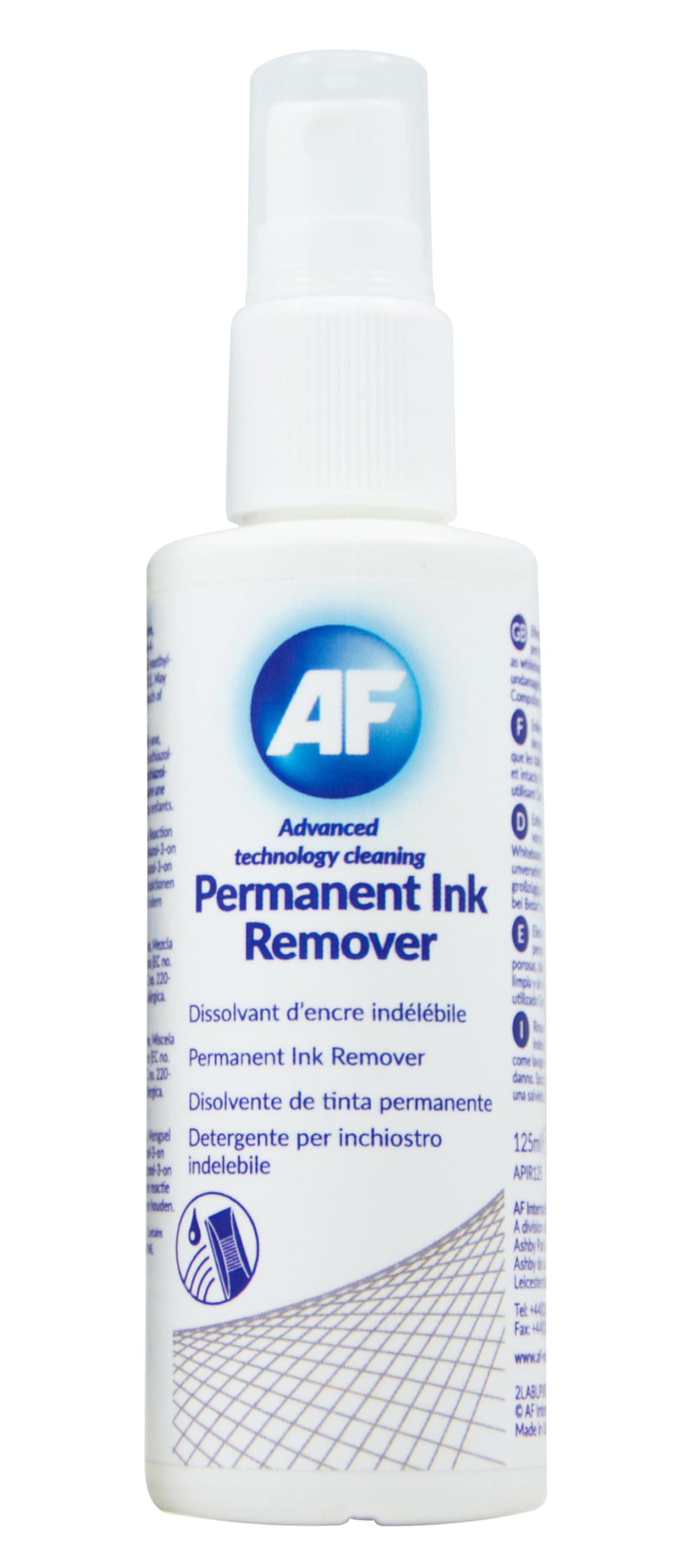 AF Permanent Ink Remove Spray for Permanent Marker or Pen from Whiteboards - 125ml