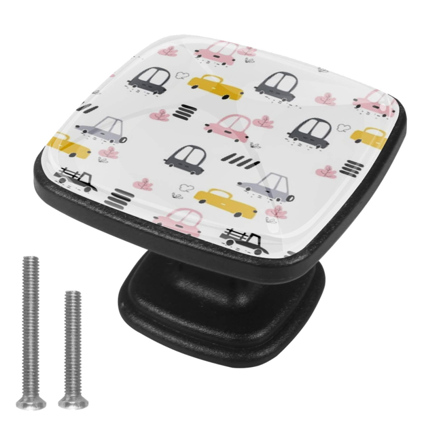 EZIOLY Drawer Knob Pull Handle Oval Car Cabinet Drawer Pulls Cupboard Knobs with Screws for Home Office Cabinet 4 Pack