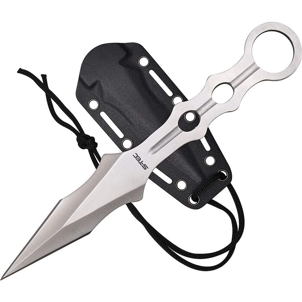 S-TEC Tactical Throwing Knife with plastic sheath, 9" overall, 4mm thick, ABS sheath