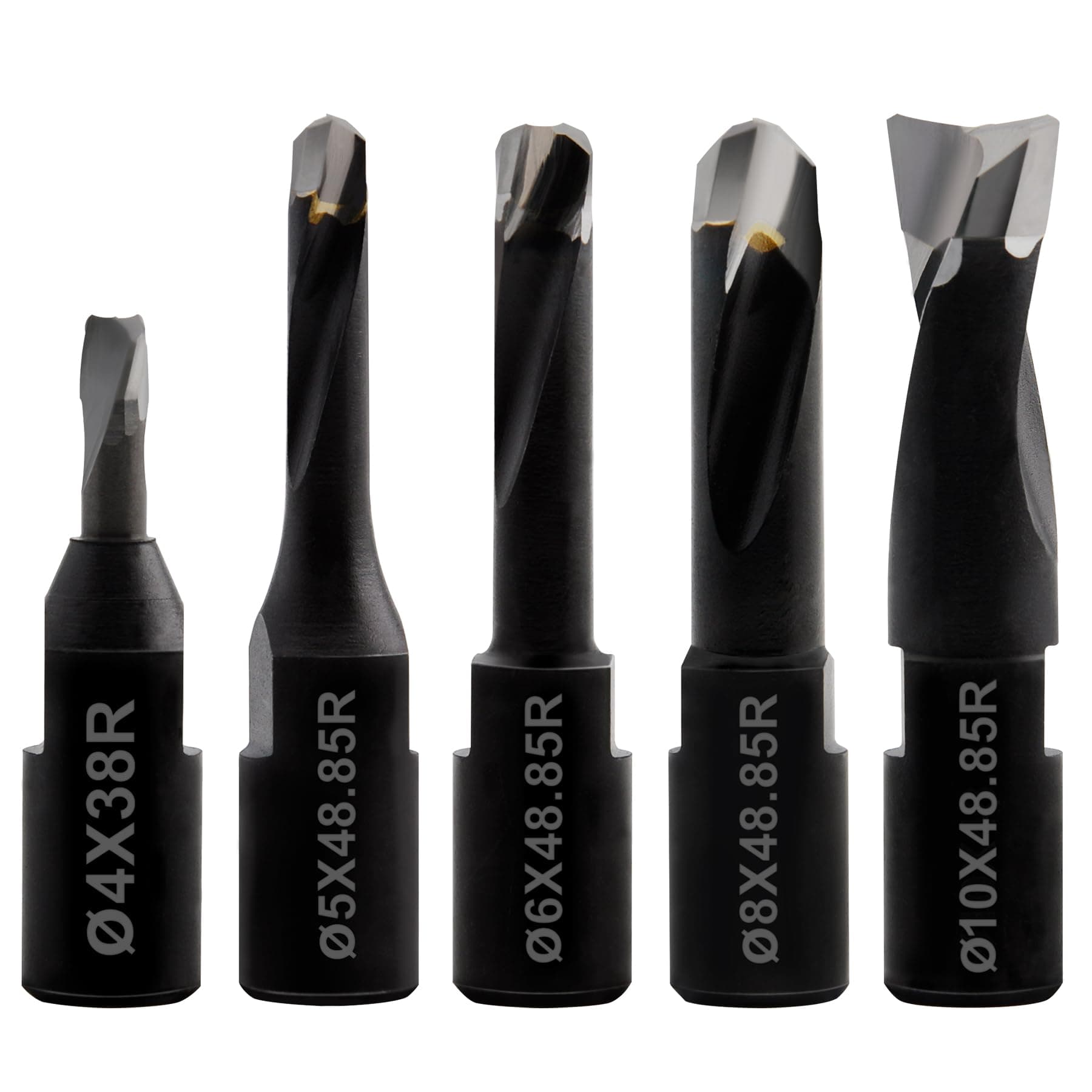 Solid Carbide Bit for Domino Jointing Machines Cutter Set Includes 5 Solid Carbide Bits with Diameters of 4mm,5mm,6mm,8mm and 10mm, 5Pcs