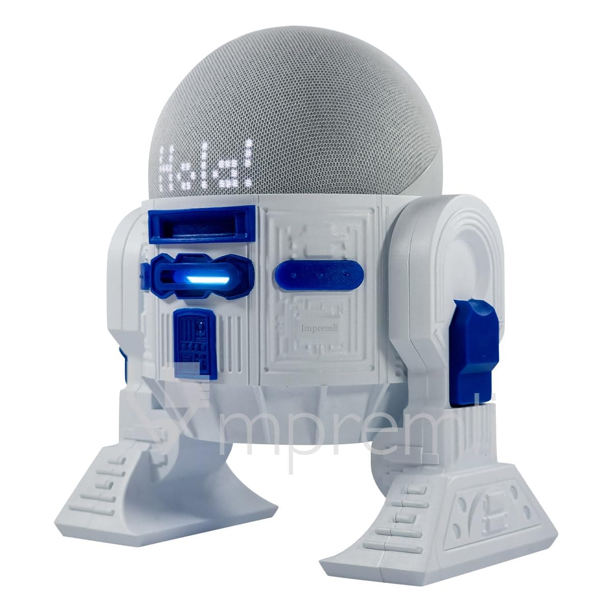 impremli Rus-T1 Alexa Android Support for Virtual Assistant Compatible with Alexa Echo Dot 3G, 4G, 5G, HomePod Mini, Google Home Mini/Nest Mini and Generic Type R2D2 (White/Blue)