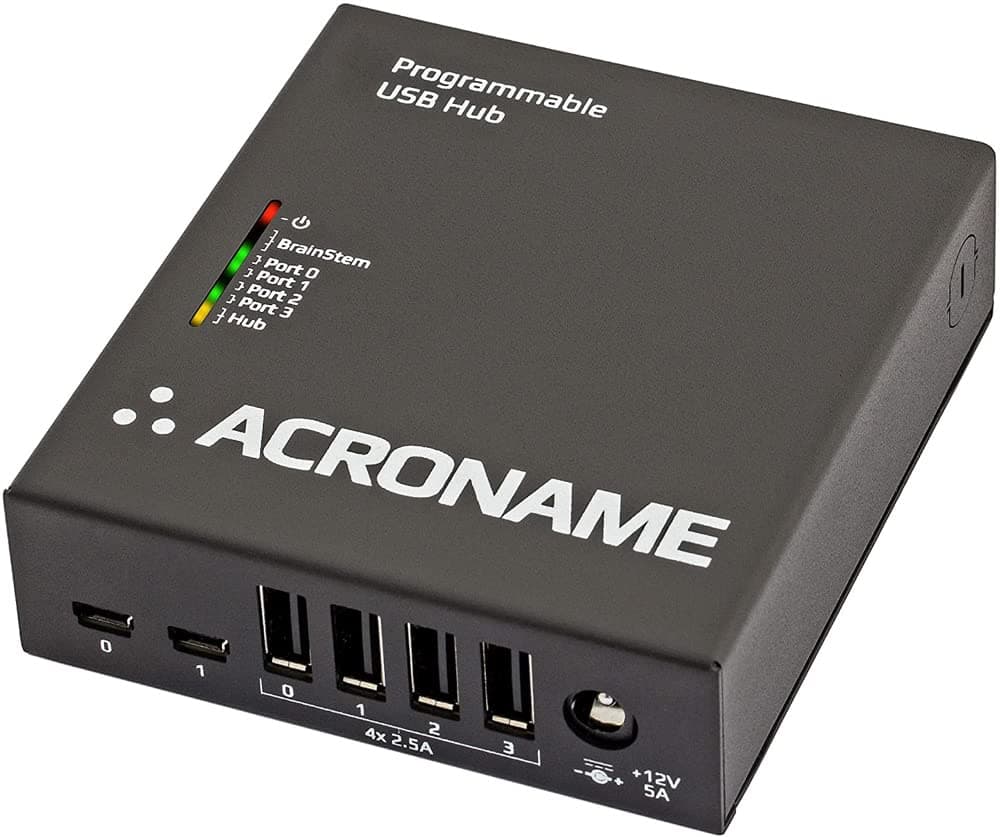 - Acroname - Managed USB Switch/Hub 2 Computers - 4 Port, Fast Charge (2.5A), Industrial Grade, Programmable Compatible with Mac/Windows/Linux USB 2.0