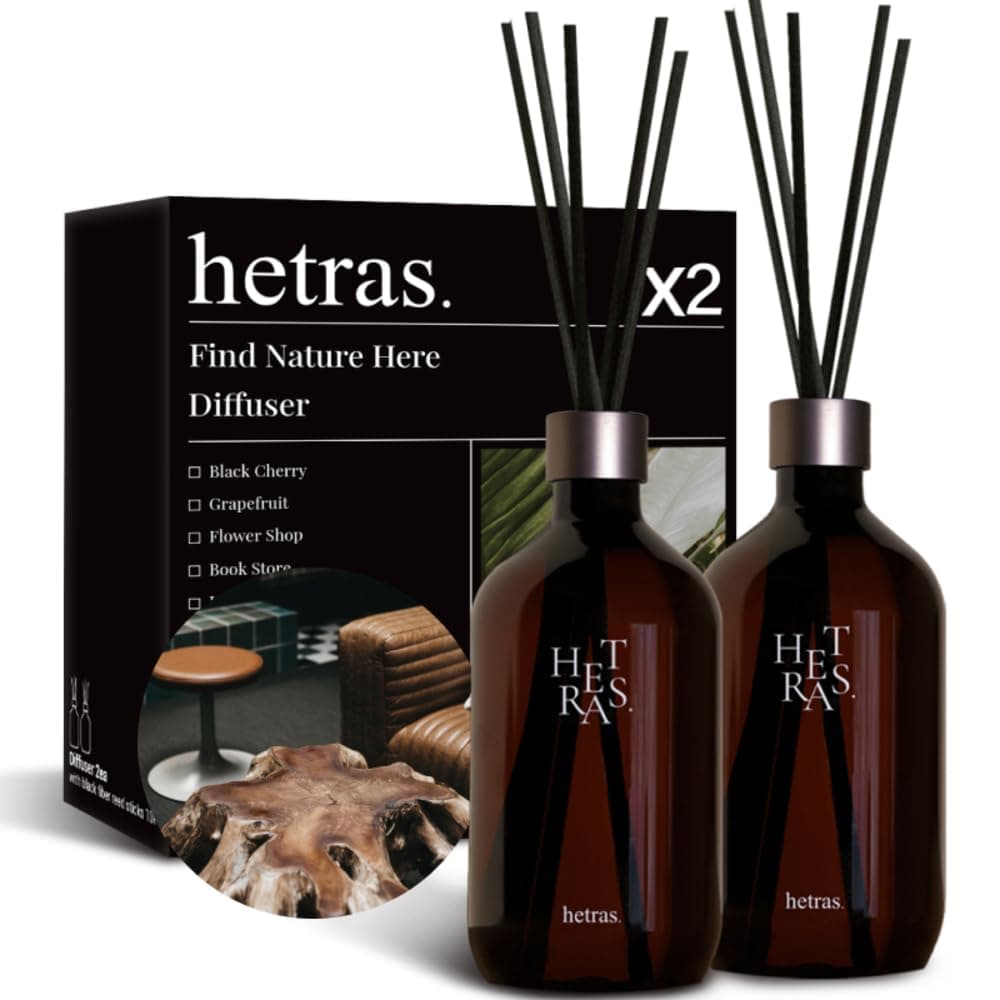 - Hetras Premium Diffuser, 16.9 fl oz (500 ml), Set of 2, Aroma, Romantic, Relaxing, Woody (Hotel Wood)