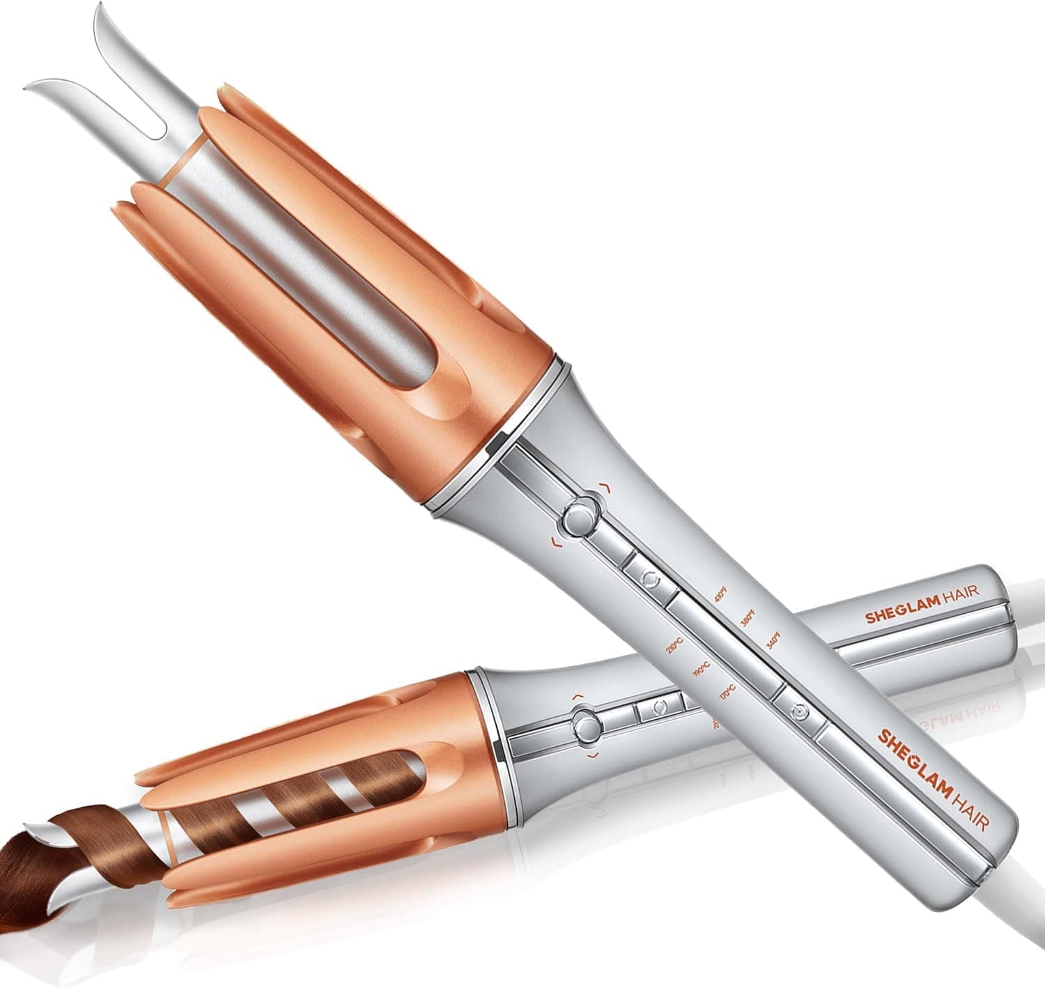 Automatic Curling Iron 25 mm with Ceramic Coating, 3 Temperature Levels (170-210°C), Quick Heating - Self-Rotating Curler for Curls