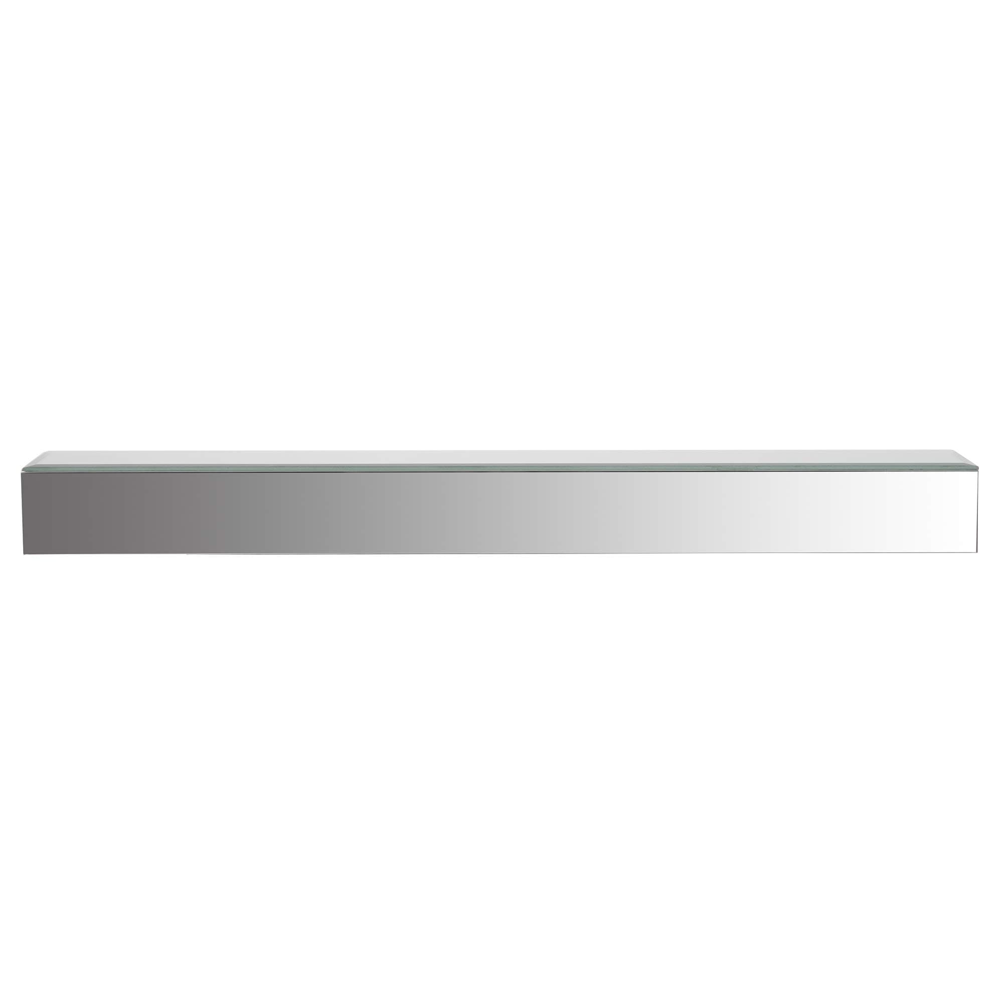 Gallery Solutions 22" Mirrored Floating Wall Shelf Ledge Silver
