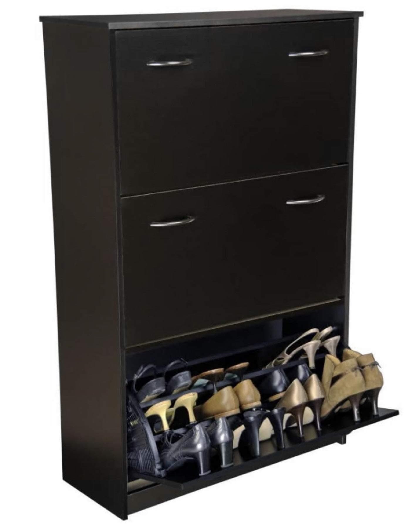 Venture Horizon Stackable Triple Shoe Cabinet - Black