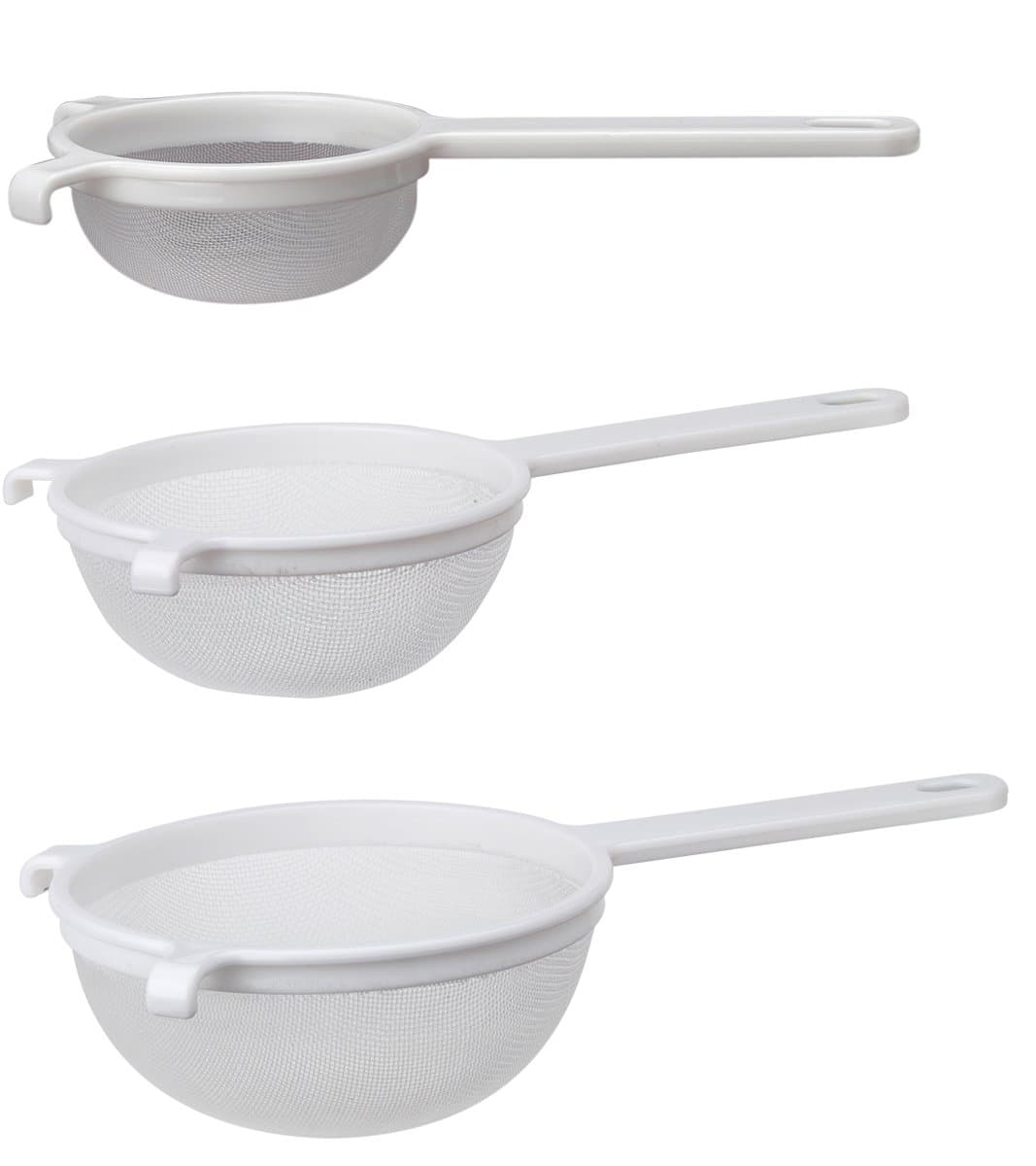 HIC Double-Ear Fine Mesh Strainer Set, Nylon Mesh, Set of 3
