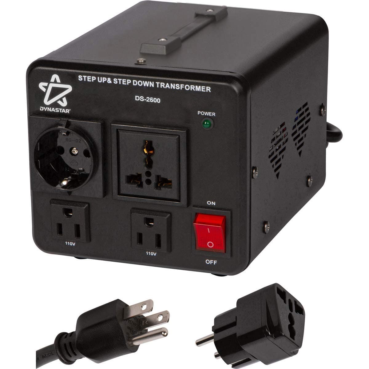 Dynastar Step Up & Step Down Voltage Converter and Transformer, 110-220 to 220-240 Volts; Heavy Duty, Extra Durable Lifetime Coil, 5-Year-Warranty, 2500 Watts