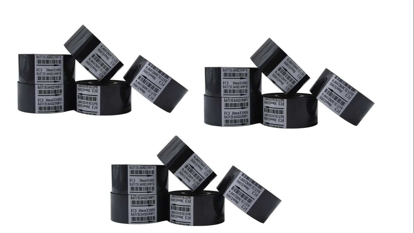 BAR-Coding TECH®, 30mm X 100meters Expiry Batch Printing Machine Date Coder Batch Coding Machine hot Stamping Ribbon Stamp Coding foil Black (Pack-15 Rolls) (15)