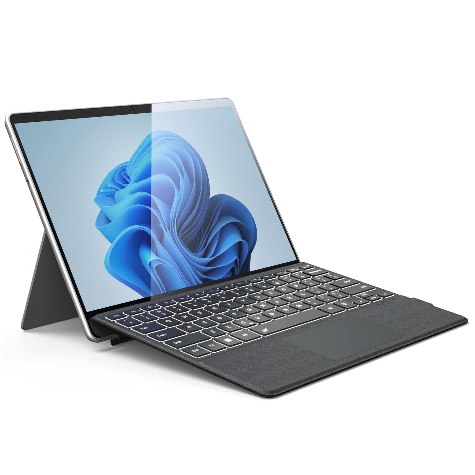 Surface Pro Keyboard, Wireless Type Cover for Microsoft Surface Pro 11/10/9/8/X 13 inch, Ultra-Slim Bluetooth Portable Magnetic Keyboard with 7 Color Backlit, Pen Holder, Trackpad