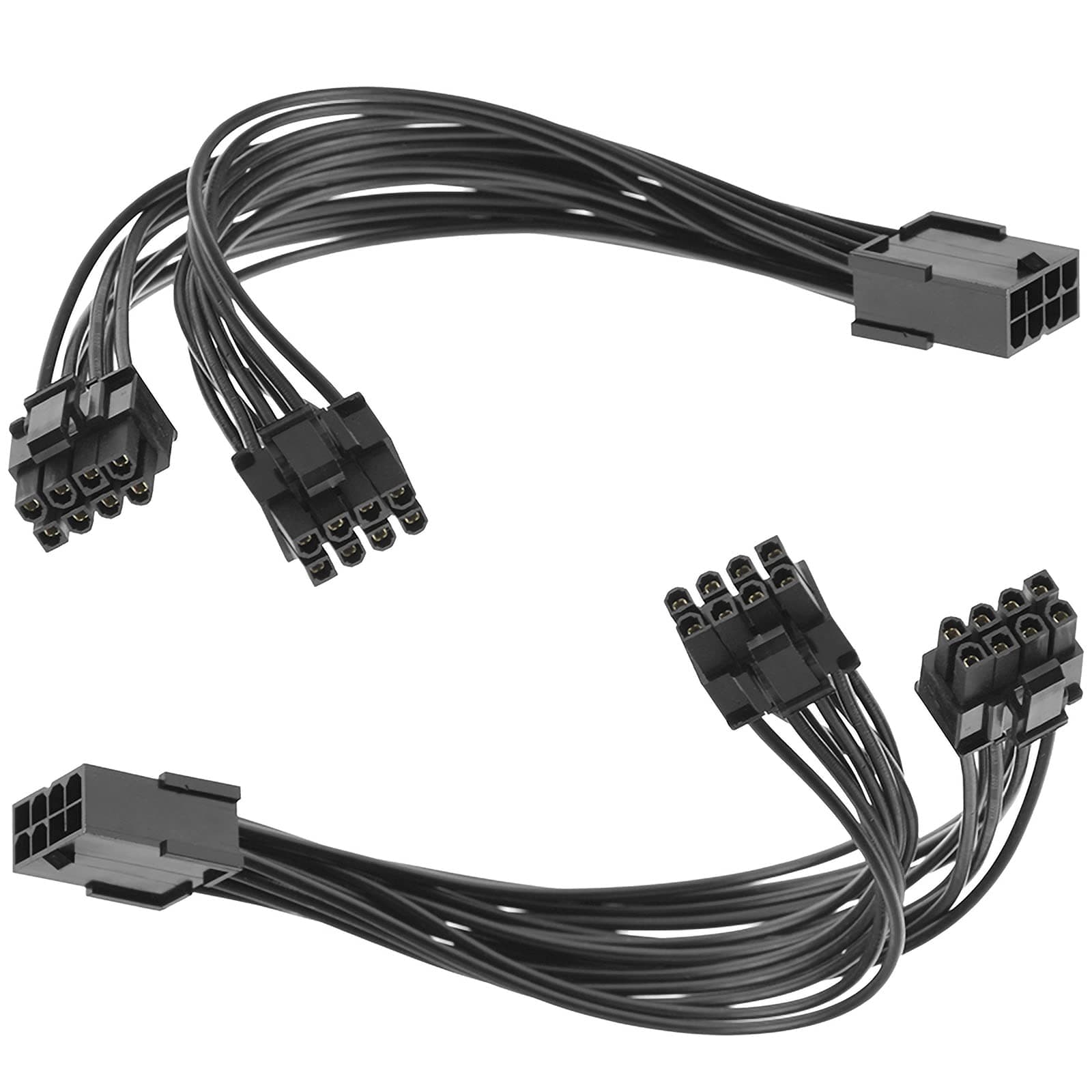 - 2Pcs Pcie Gpu Power Extension Cable Splitter Adapter Sleeved 8 Pin to 6 pin Dual Standard Female Male Braided Cables(lkelynewy)