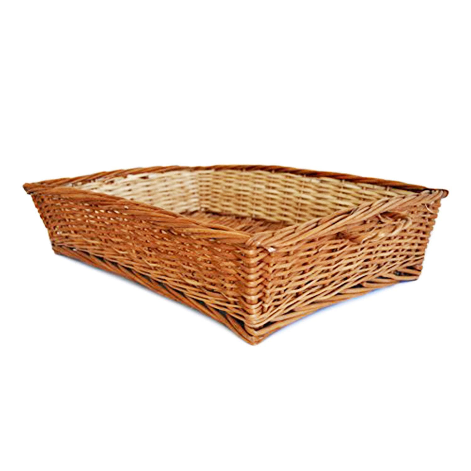 DAISYLIFE Wicker Multipurpose Table Storage and Bread Storage Square Basket, (Natural Brown, 23.5 x 15 x 4.3 Inches)